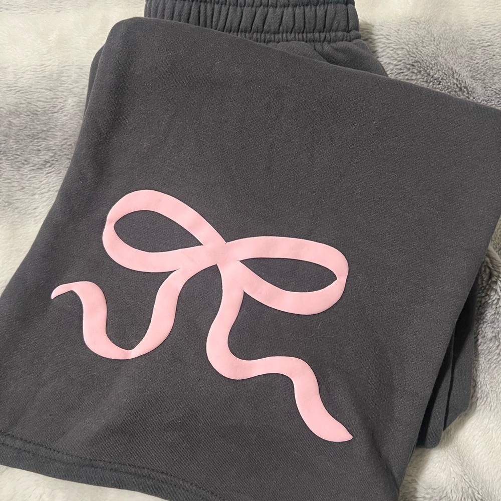 Gray edikted Sweatpants with Pink Bow Design